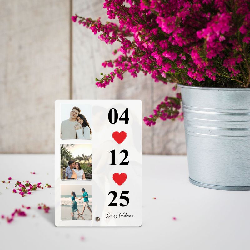 Personalized Couple Photo Frame with Date, Custom With Names, Gift For Birthday, Anniversary, Valentines Day, Wedding